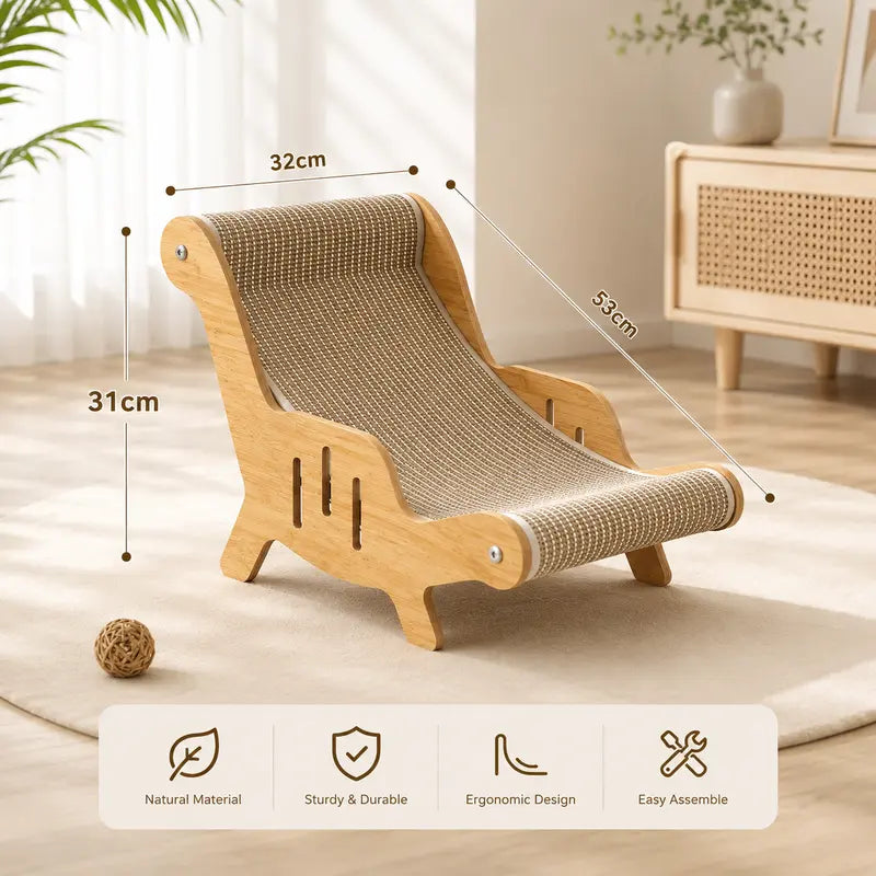 2-in-1 Natural Sisal Cat Scratcher Bed with Hammock – Durable Cat Lounge & Scratching Mat for Indoor Cats