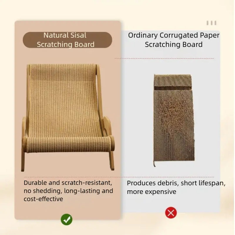 2-in-1 Natural Sisal Cat Scratcher Bed with Hammock – Durable Cat Lounge & Scratching Mat for Indoor Cats