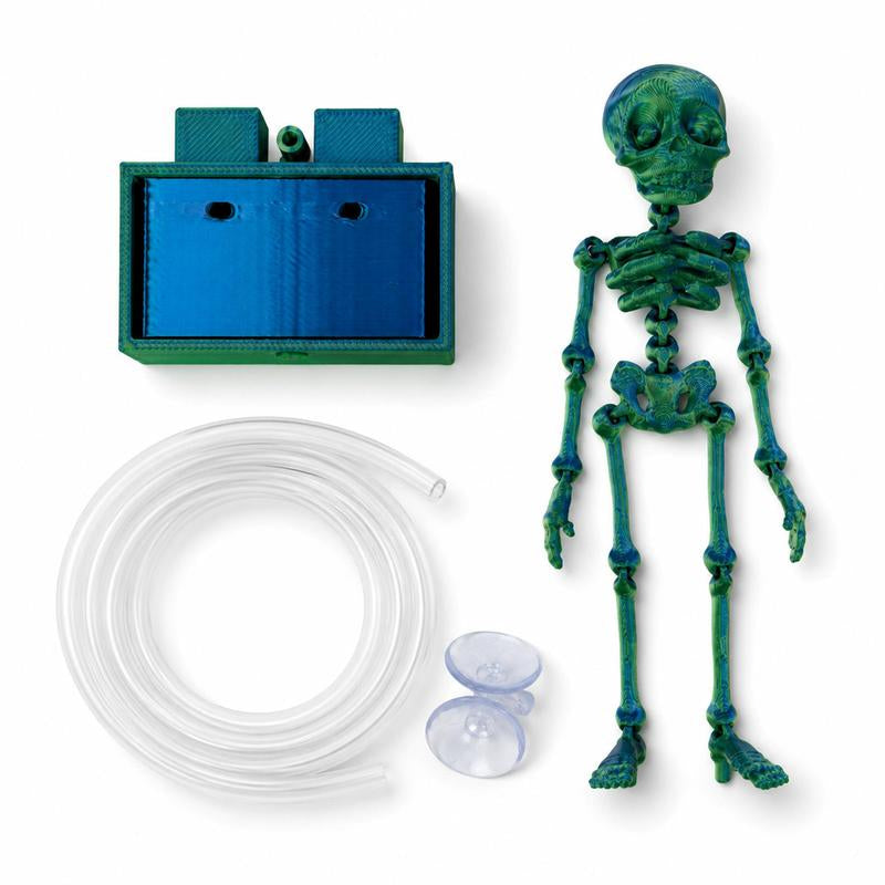 3D Printed Skeleton Aquarium Decoration – Funny Movable Fish Tank Ornament for Halloween & Spooky Aquascaping