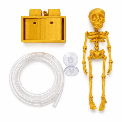 3D Printed Skeleton Aquarium Decoration – Funny Movable Fish Tank Ornament for Halloween & Spooky Aquascaping