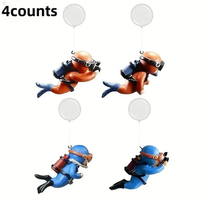 4-Piece Floating Aquarium Diver Decoration Set – Fun Fish Tank Ornaments & Underwater Landscape Accessories