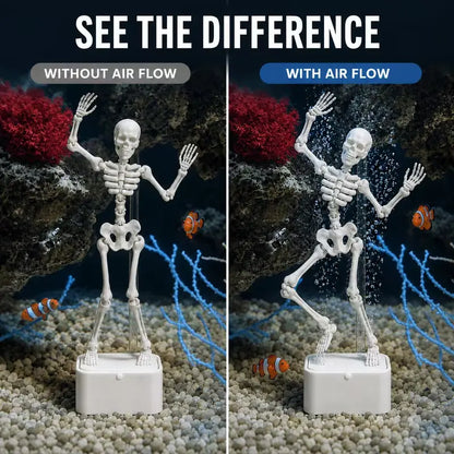 3D Printed Skeleton Aquarium Decoration – Funny Movable Fish Tank Ornament for Halloween & Spooky Aquascaping