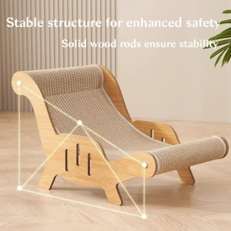 2-in-1 Natural Sisal Cat Scratcher Bed with Hammock – Durable Cat Lounge & Scratching Mat for Indoor Cats