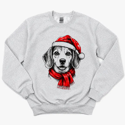 Santa Paws Christmas Dog Sweatshirt – 50 Dog Breed Designs, Funny Holiday Crewneck Gift for Dog Lovers