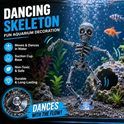 3D Printed Skeleton Aquarium Decoration – Funny Movable Fish Tank Ornament for Halloween & Spooky Aquascaping