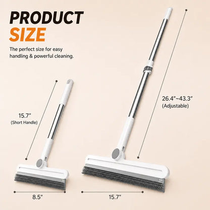 Pet Hair Remover Broom & Carpet Scraper – Reusable 180° Rotating Squeegee for Dog & Cat Hair, Rugs, Couches & Floors