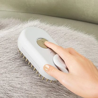 3-in-1 Rechargeable Pet Grooming Brush with Mist Spray – Cat & Dog Hair Remover, Massage Comb for Shedding & Detangling