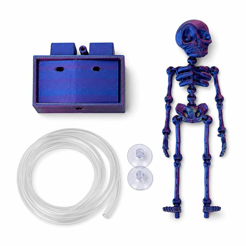3D Printed Skeleton Aquarium Decoration – Funny Movable Fish Tank Ornament for Halloween & Spooky Aquascaping