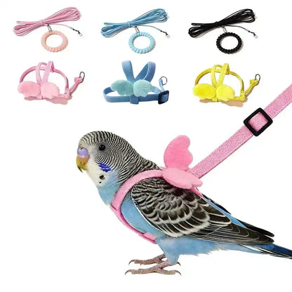 Adjustable Bird Harness & Flight Leash Set – Lightweight Outdoor Training Harness for Cockatiels, Budgies & Lovebirds