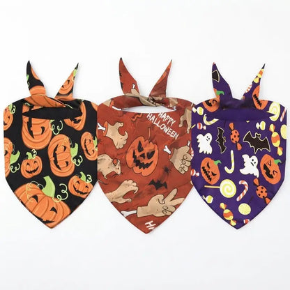 3-Pack Halloween & Christmas Pet Bandanas – Festive Tie-On Dog & Cat Scarves for Holiday Photos, Parties & Everyday Wear