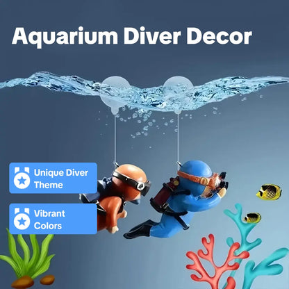 4-Piece Floating Aquarium Diver Decoration Set – Fun Fish Tank Ornaments & Underwater Landscape Accessories