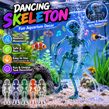 3D Printed Skeleton Aquarium Decoration – Funny Movable Fish Tank Ornament for Halloween & Spooky Aquascaping