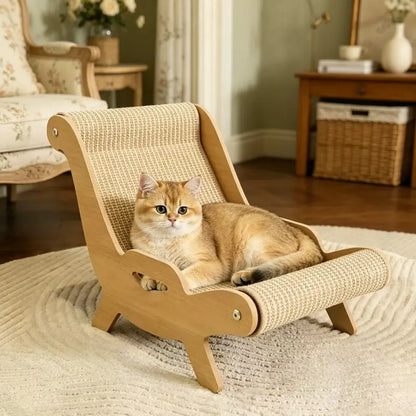 2-in-1 Natural Sisal Cat Scratcher Bed with Hammock – Durable Cat Lounge & Scratching Mat for Indoor Cats