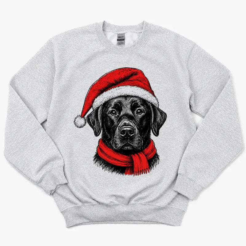 Santa Paws Christmas Dog Sweatshirt – 50 Dog Breed Designs, Funny Holiday Crewneck Gift for Dog Lovers