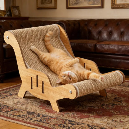 2-in-1 Natural Sisal Cat Scratcher Bed with Hammock – Durable Cat Lounge & Scratching Mat for Indoor Cats
