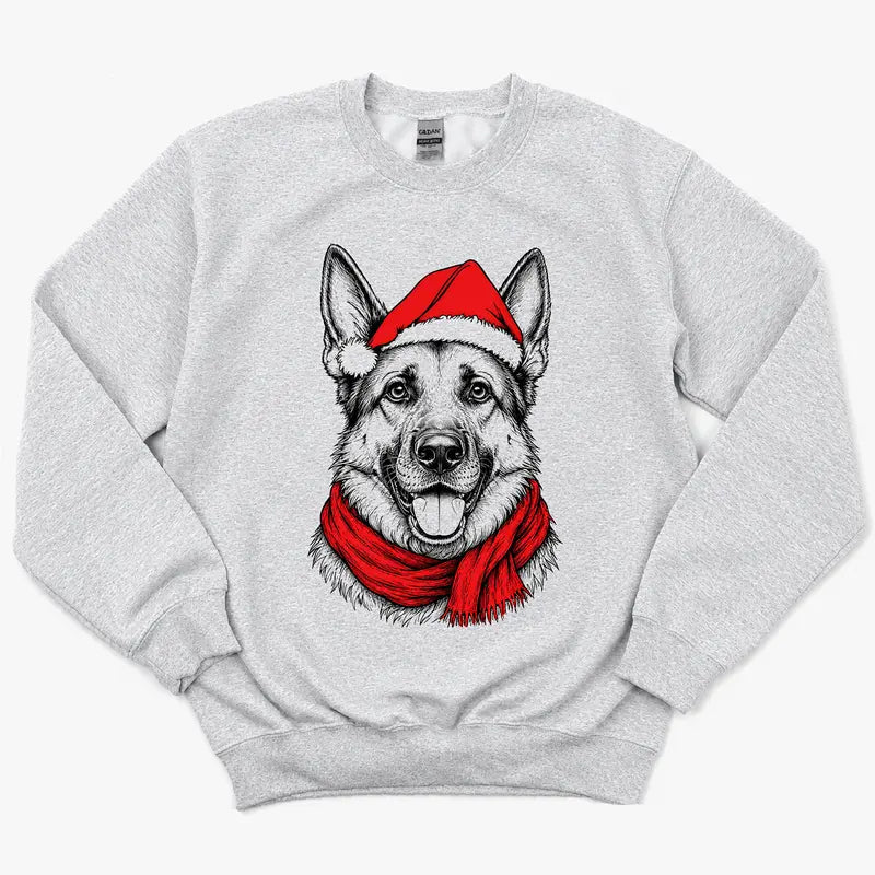 Santa Paws Christmas Dog Sweatshirt – 50 Dog Breed Designs, Funny Holiday Crewneck Gift for Dog Lovers