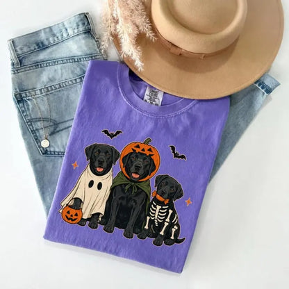 Comfort Colors Black Lab Halloween Shirt – Ghost Labrador Retriever Graphic Tee, Spooky Dog Lover T-Shirt