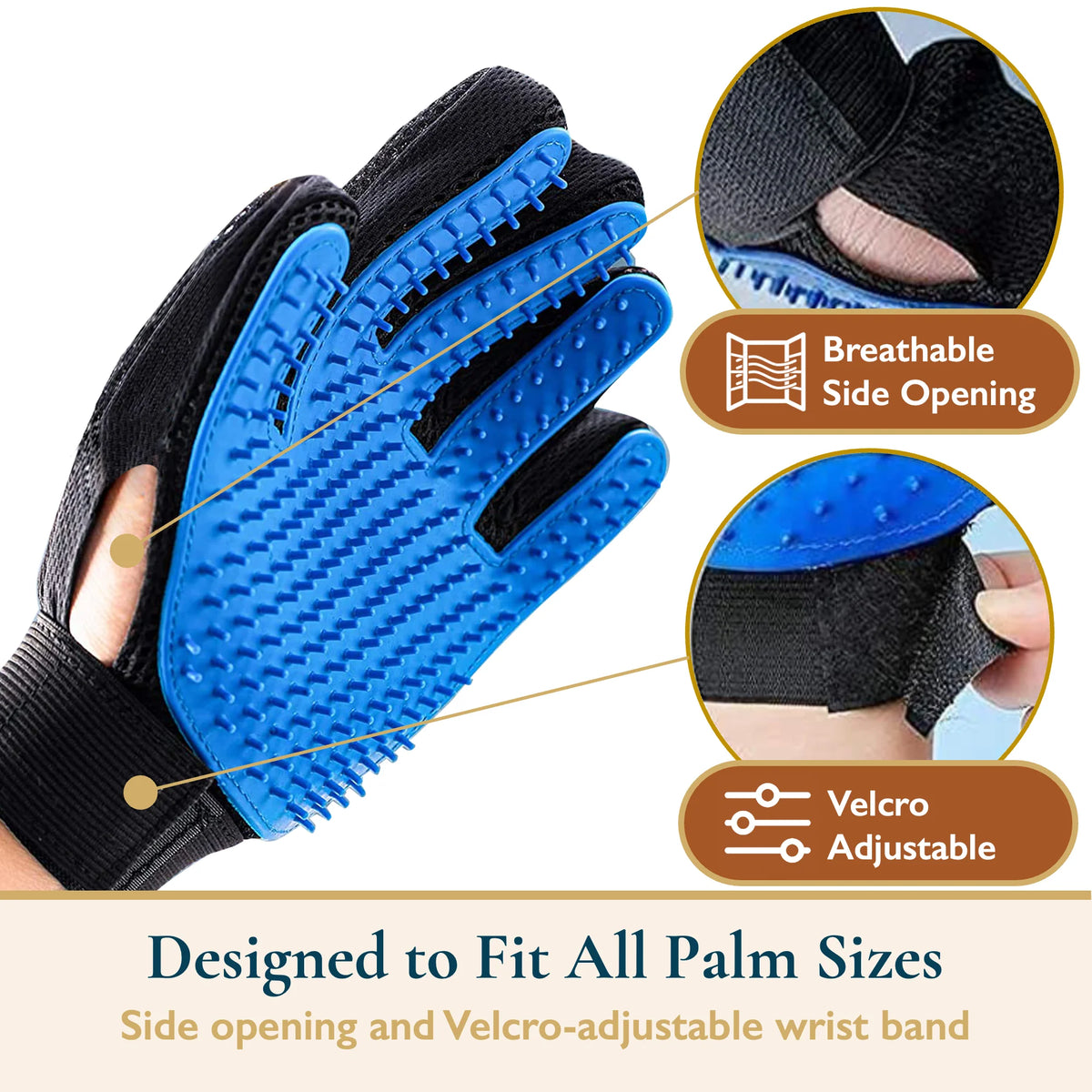 Pet Hair Remover Roller & Grooming Gloves Set – Reusable Dog & Cat Fur Remover for Sofas, Carpets, Beds & Furniture