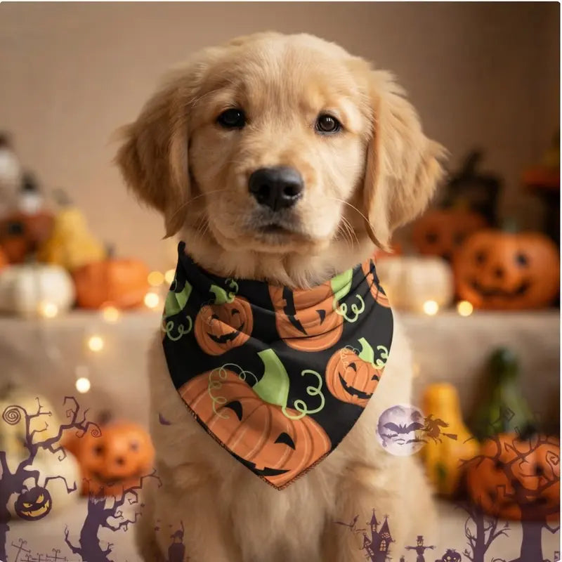 3-Pack Halloween & Christmas Pet Bandanas – Festive Tie-On Dog & Cat Scarves for Holiday Photos, Parties & Everyday Wear