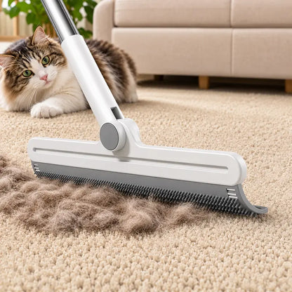 Pet Hair Remover Broom & Carpet Scraper – Reusable 180° Rotating Squeegee for Dog & Cat Hair, Rugs, Couches & Floors
